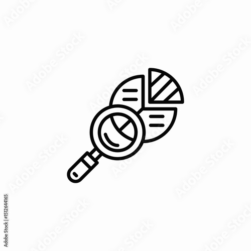 analysis magnifier icon sign vector