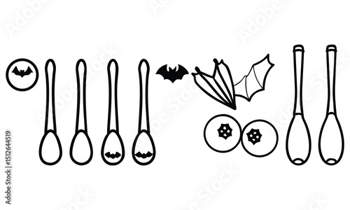 A vector illustration set of metal cutting tools, including sharp kitchen and medical scissors
