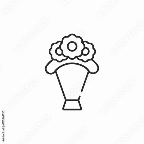 bridal bouquet icon sign vector