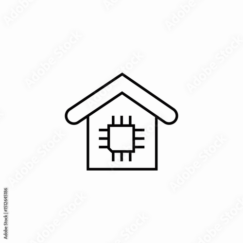 chip house icon sign vector