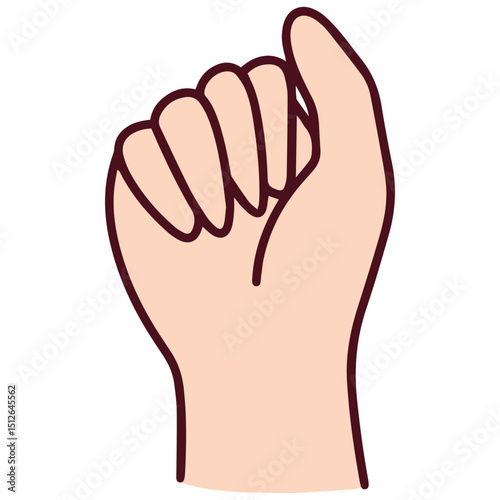 Mandarin number 10 hand gesture made by forming a closed fist. Widely recognized in Chinese culture as part of finger counting from one to ten