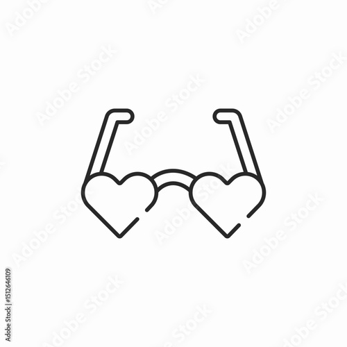 heart eyeglasses icon sign vector