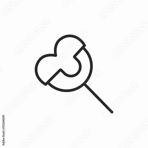 heart shaped lollipop icon sign vector