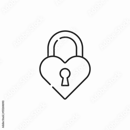 heart lock icon sign vector