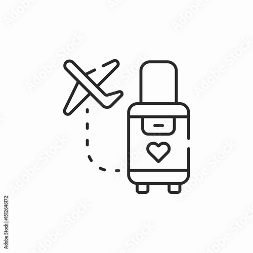 honeymoon trip icon sign vector