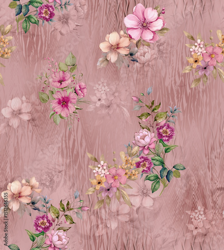 seamless flower allover design background 