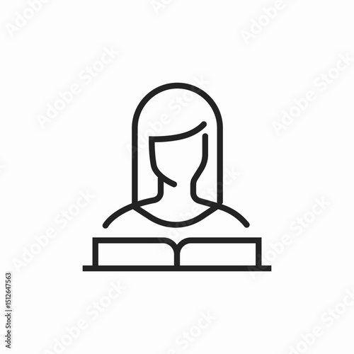 reader book female icon sign vector