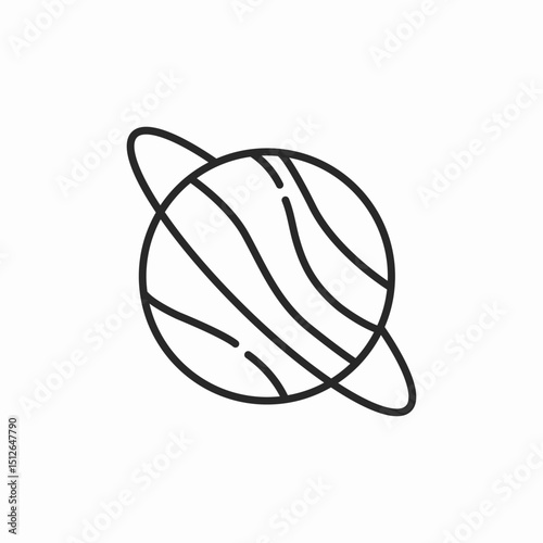 saturn ring icon sign vector