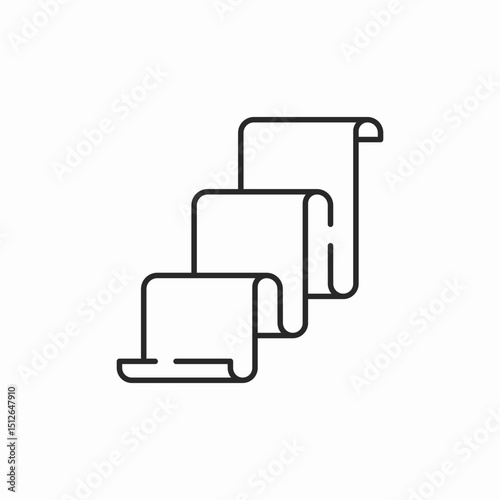 scroll document paper icon sign vector