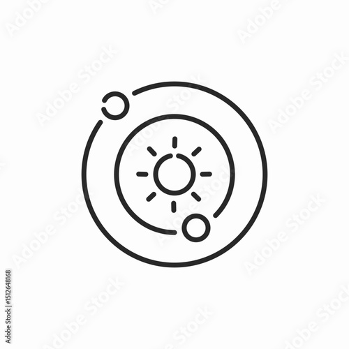 solar system icon sign vector