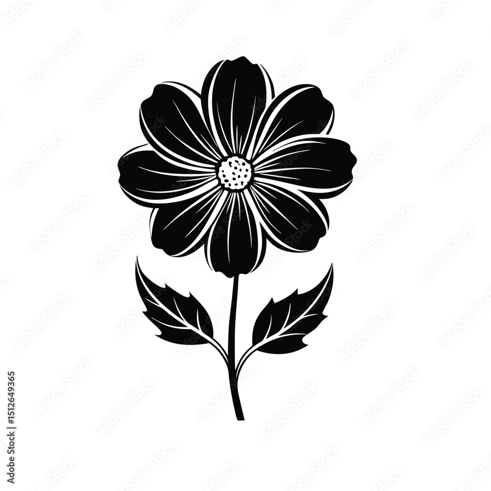 Obraz premium black and white flower