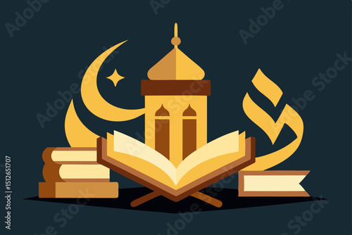 vector illustration of an ancient book