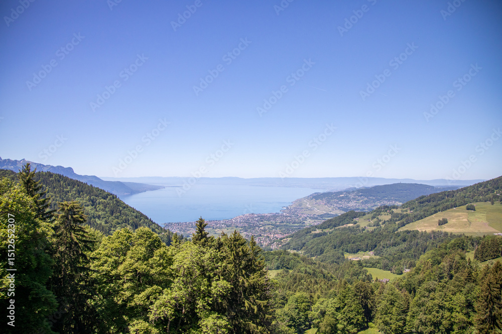 Fototapeta premium Hiking in Orgevaux, Switzerland