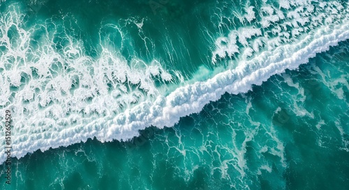 View of powerful turquoise ocean waves