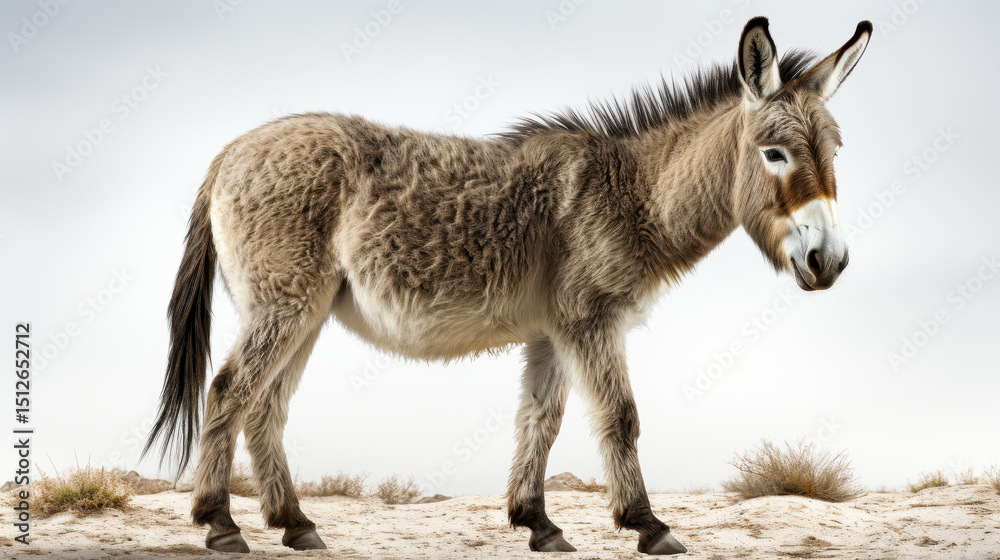 Obraz premium Side Profile of a Donkey, Highly Detailed Fur and Features