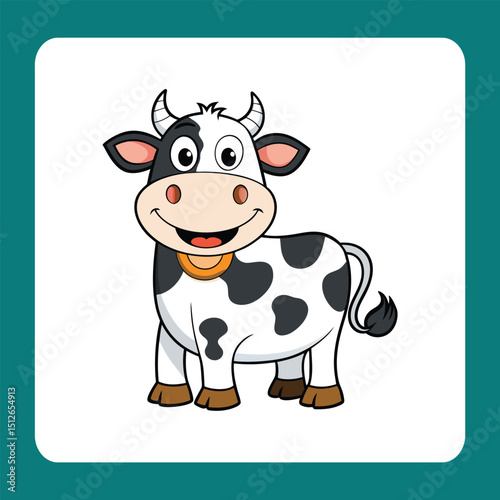 funny cow cartoon isolated