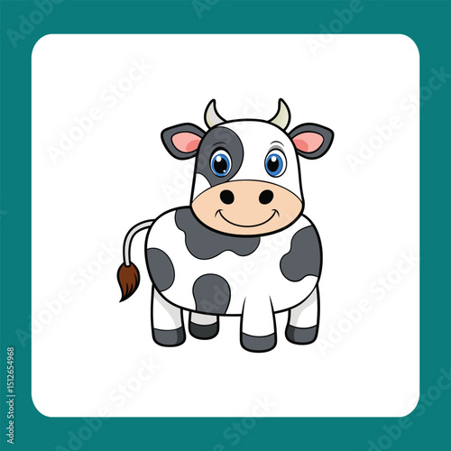 cow cartoon with blank sign