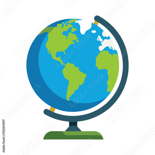 World globe map vector on white background