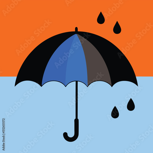 umbrella and rain drops