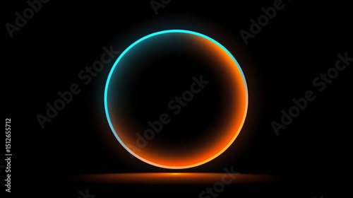 Glowing orange and blue circle on a black background. The circle is the main focus of the image