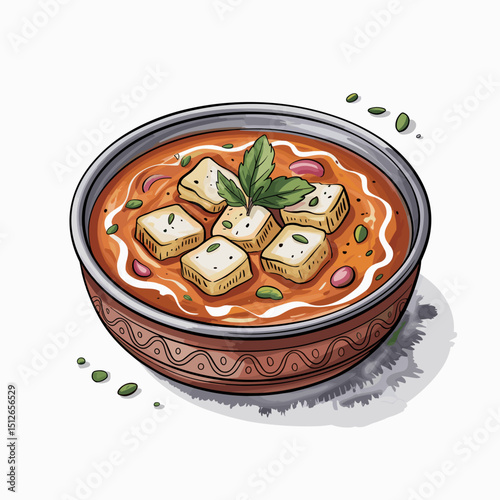 Paneer Butter Masala in Rich Tomato Gravy with Spices