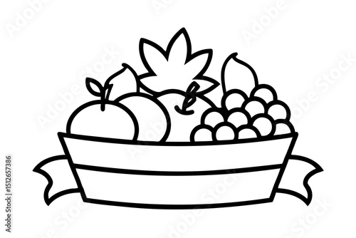 A basket of fresh fruit apples pears pineapple grapes