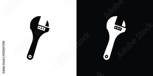 Adjustable wrench icon illustration. icon templates pack.
