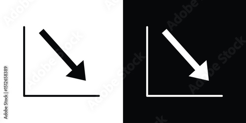 Arrow trend-down icon illustration. icon templates pack.