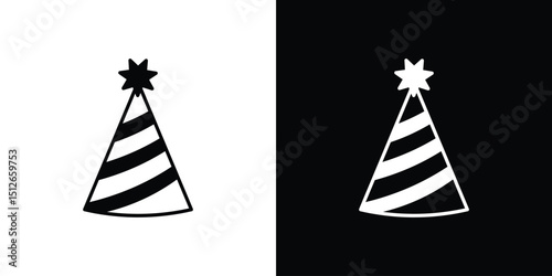 Birthday hat icon illustration. icon templates pack.