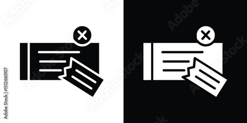Bounced check icon illustration. icon templates pack.