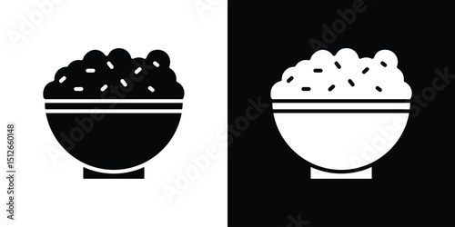 Bowl rice icon illustration. icon templates pack.