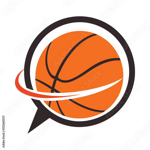 Basketball chat logo vector on white background