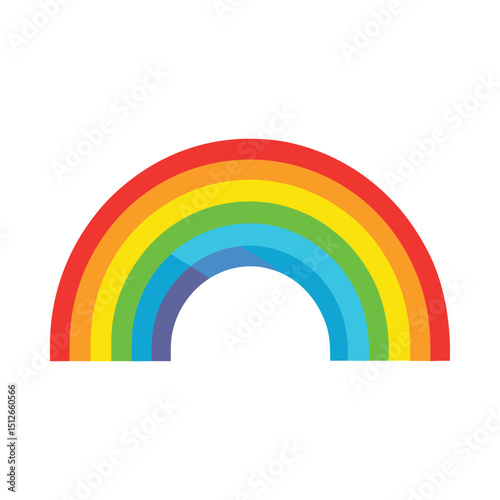Rainbow colorful arc shape vector on white background