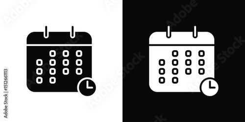 Calendar clock icon illustration. icon templates pack.
