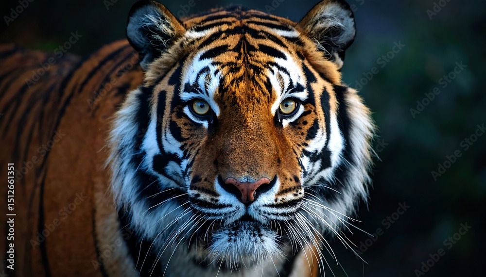 Naklejka premium Close-up of a tiger's face