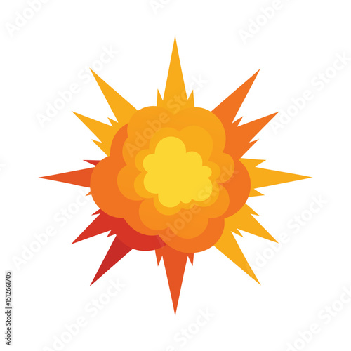 Cartoon explosion vector on white background