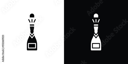 Champagne bottle icon illustration. icon templates pack.