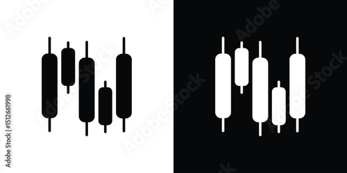 Chart candlestick icon illustration. icon templates pack.