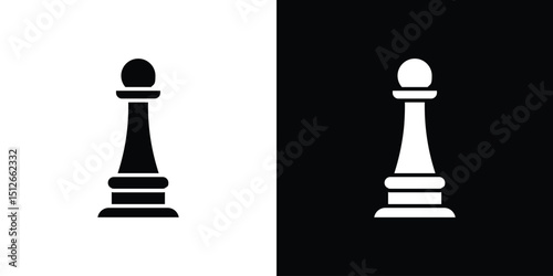 Chess pawn icon illustration. icon templates pack.