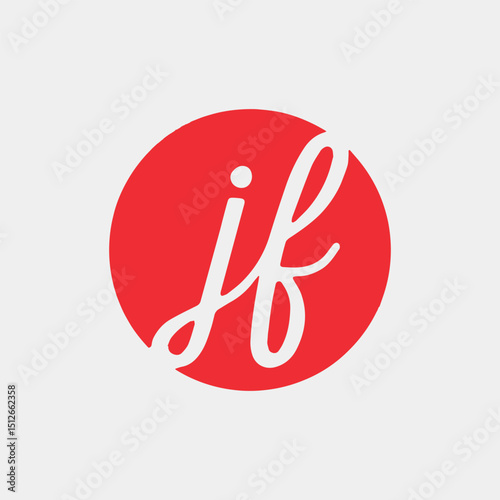 letters jf or fj text logo design vector photo