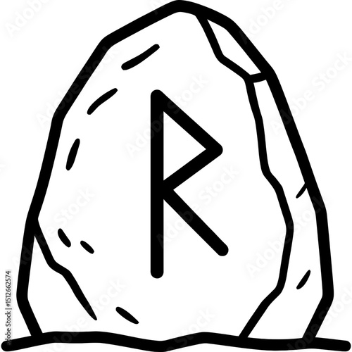 Vector icon of a fantasy rune stone