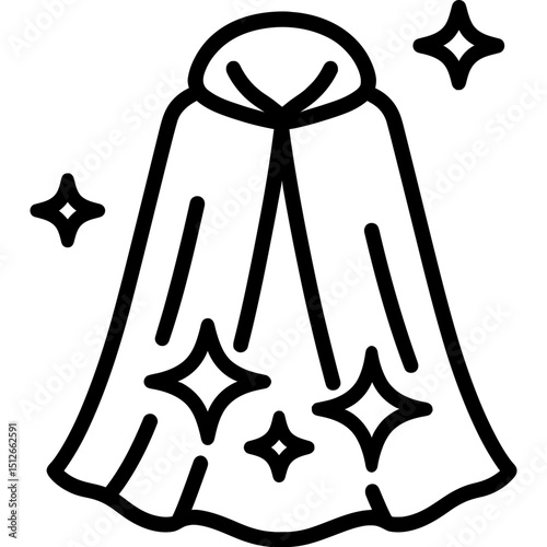 Shimmering cloak outline icon