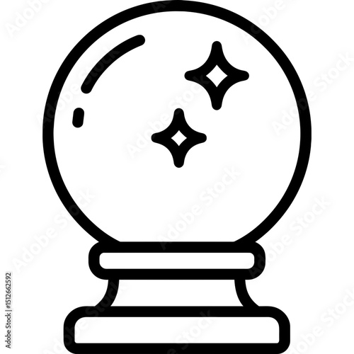 Minimalist crystal orb icon design