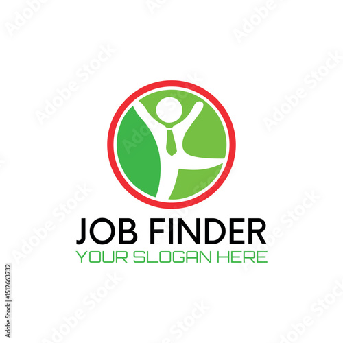 job finder logo design vector