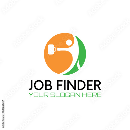job finder logo design vector