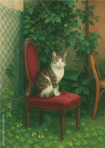 cat sitting on a chair