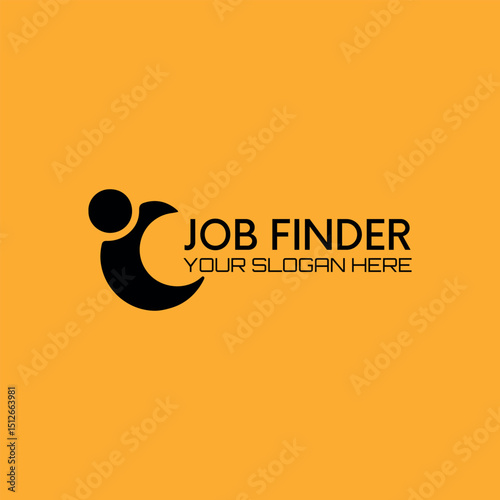 job finder logo design vector
