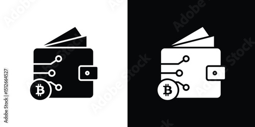 Cryptocurrency wallet icon illustration. icon templates pack.