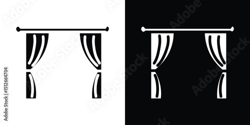 Curtains icon illustration. icon templates pack.
