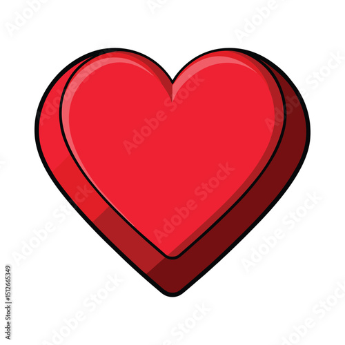 Red heart love symbol vector on white background